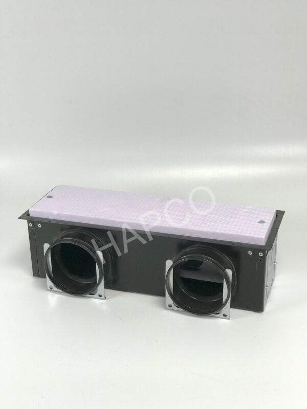 Boitier CLD-P 2x90 raccordement latéral côté long avec colliers de serrage.