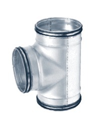 Té GALVA droit reduit à 90°, à joints , Diam 125/100, QuickSafe