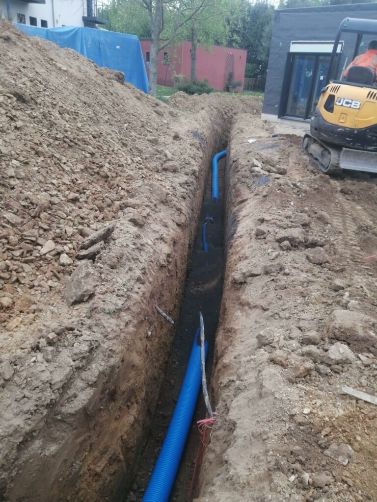 echangeur geothermique hekatherm lg. 25 metres diam. 200 avec deux bouchons de p