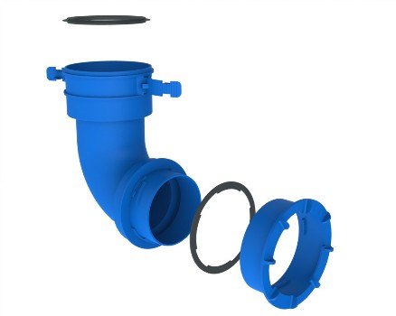 Raccord coudé 90° plenum/collecteur ø75 avec joint