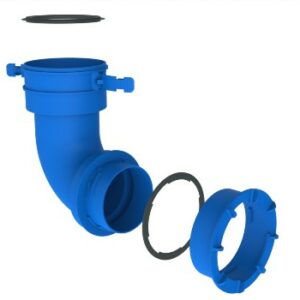 Raccord coudé 90° plenum/collecteur ø75 avec joint