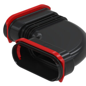 Coude 90° horizontal ZEHNDER pour ComfoFlat 51 - Noir