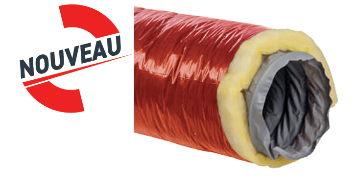 Gaine souple isolée renforcée, isolation 25 mm, D 125 mm, long 6 m