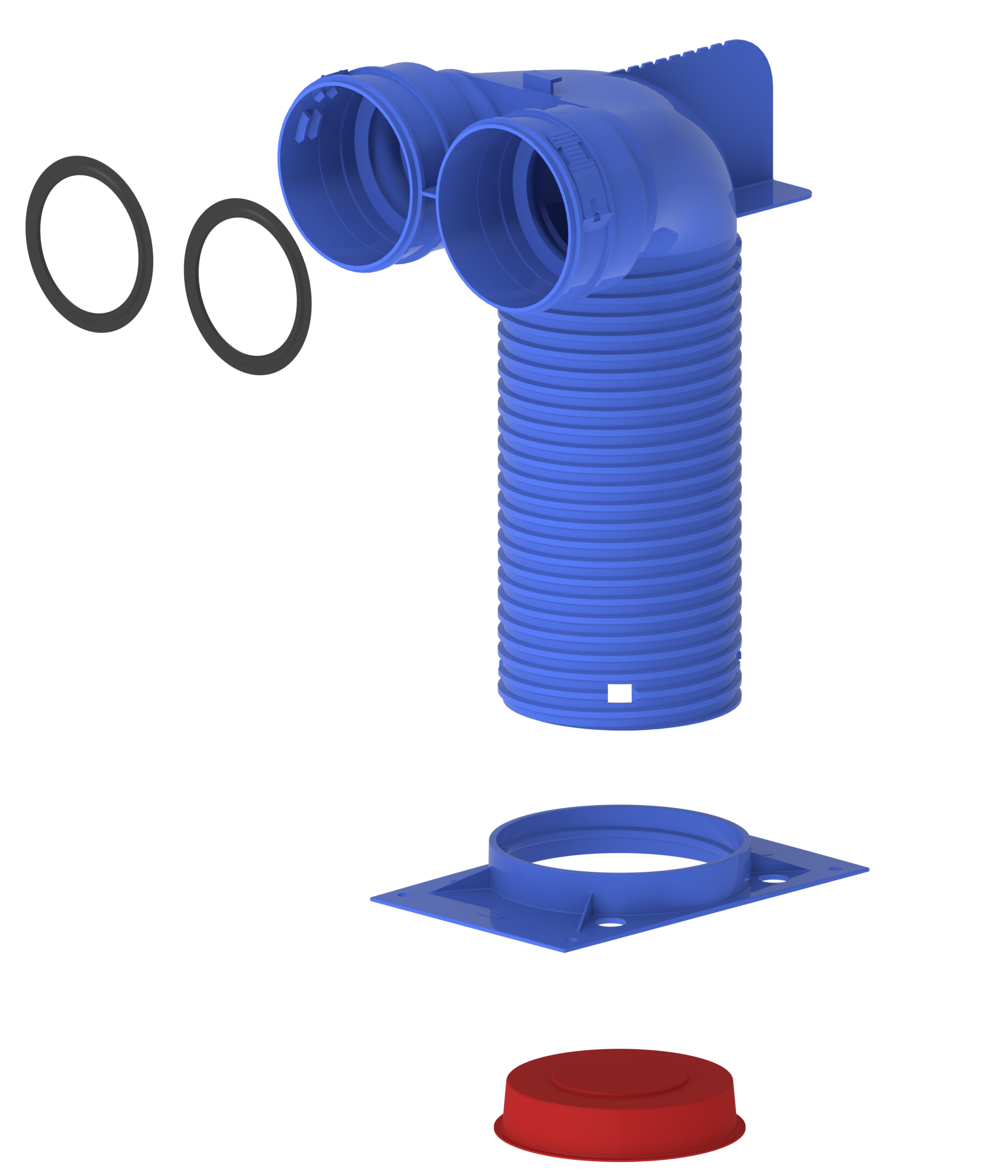 Plenum terminal coudé plastique 2xø92 / 1xø125