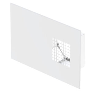 Grille combinée Dupla DN125, prise d'air droite, blanche. 200m3/h max