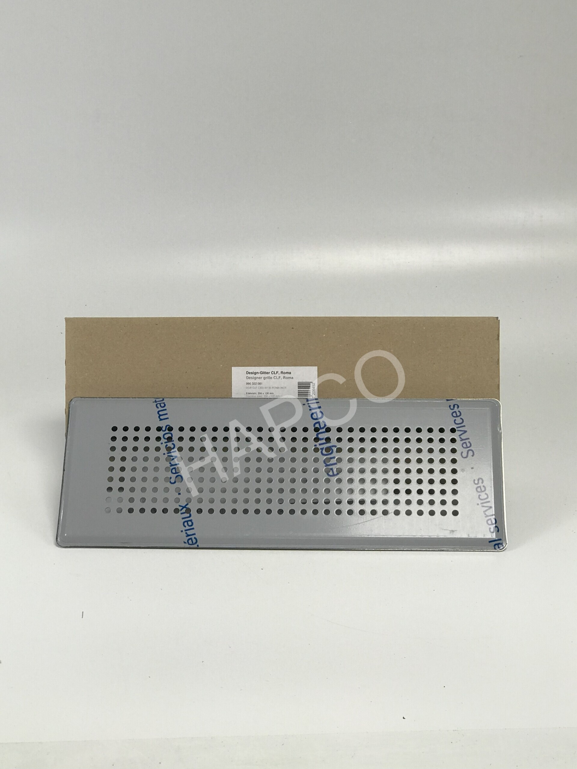 Grille design allongée Zehnder Roma inox