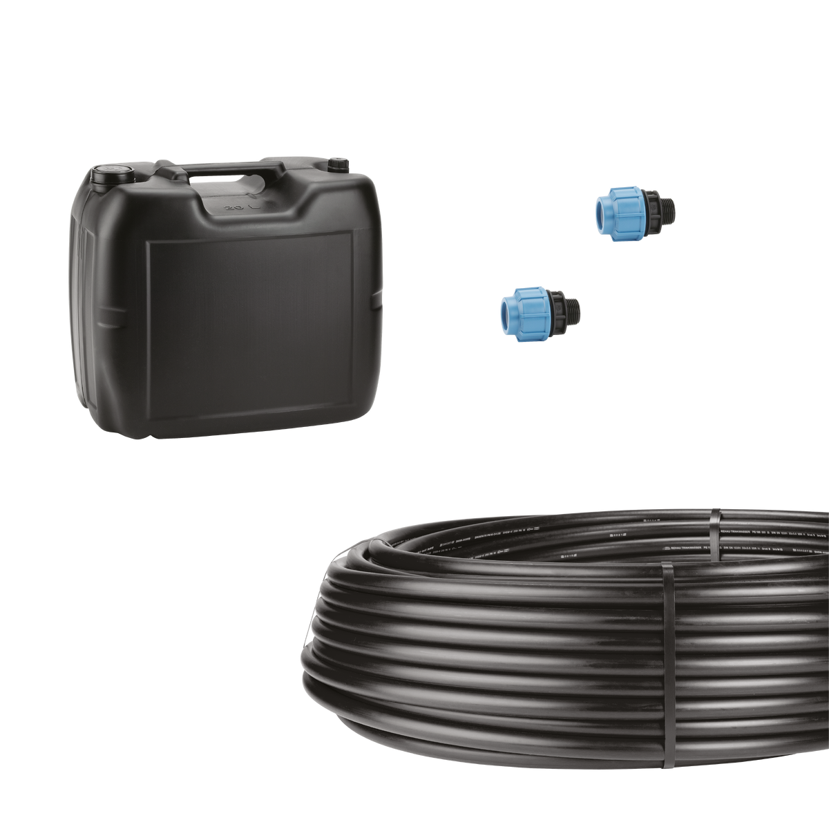 Capteur geothermique en PE-HD, ø32 ext., 100m, Avec 20 l de glycol