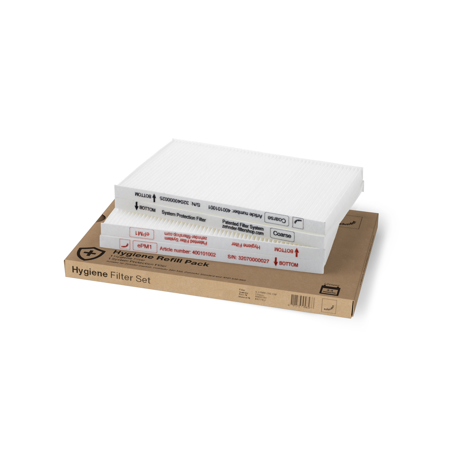 Jeu de filtres de remplacement G4/F7 pour : ComfoAir 350/500/550 ComfoD550