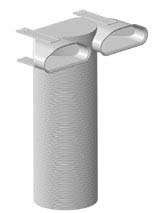 Sortie 90° FRAENKISCHE profi-air tunnel 2 x 132 x 52 mm pour bouche 125