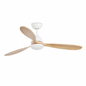 POROS Ø1320mm BLANC 3 PALES 19W LED 2700K Ventilateur de plafond avec lumière.